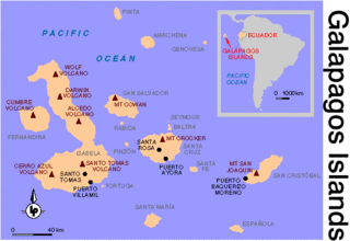 Ecuador Map Galapagos Islands in the Pacific Ocean.
