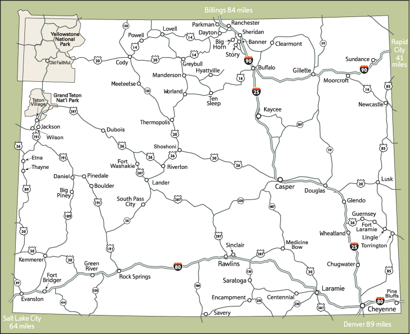 Printable Maps Of Wyoming for travelers.