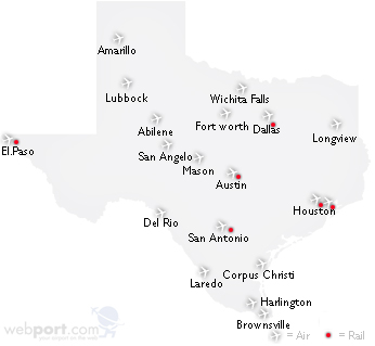 Texas Airports Map for the whole state.