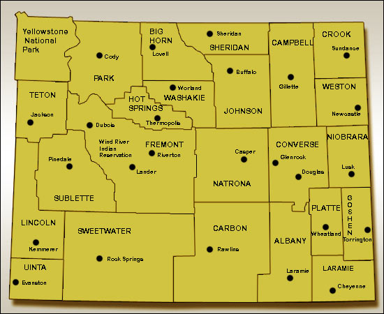 Wyoming map printable for reference.