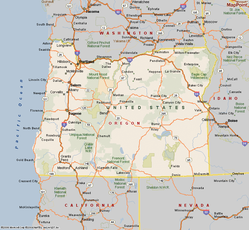 Maps of Oregon Cities.