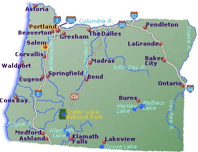 Maps of Oregon cities and towns.