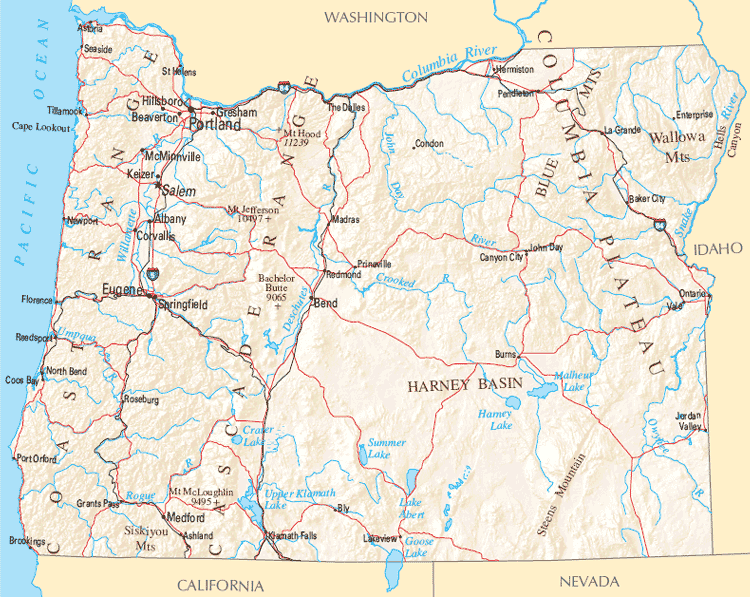 Maps of Oregon cities, town, etc.