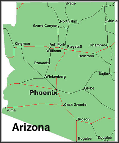 Map Of Arizona cities printable for reference and travel.