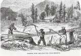 California Gold rush map images. Digging for gold and claiming stakes.