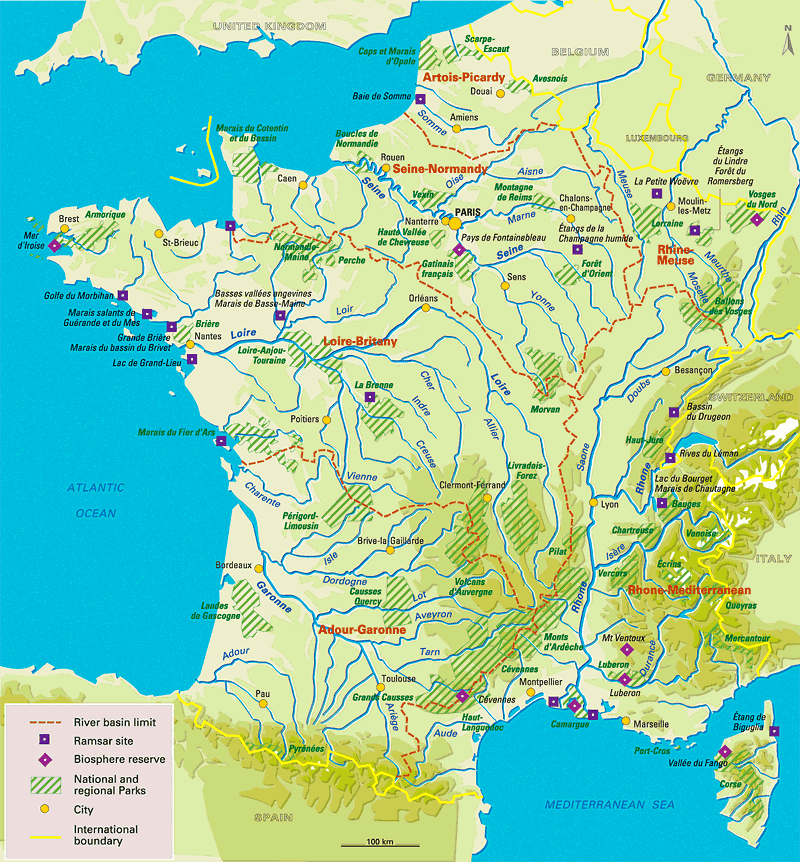 United Nations-produced France Geogaphic Map.