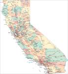 Detailed road map of California.
