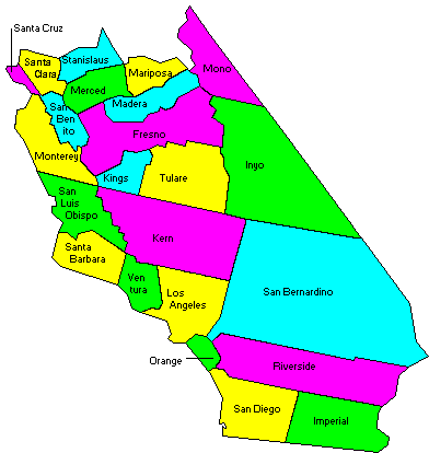Southern California Counties Map.