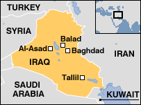 Map of Al Asad Iraq's location in the country.