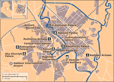 Basic overview city map Baghdad, Iraq.