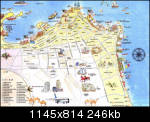 Great Kuwait City street map for travellers and visitors. Major landmarks are shown clearly.
