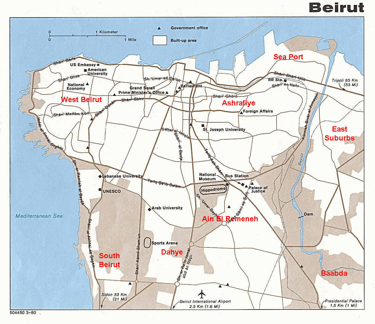 Free Printable Maps: Map: Beirut City | Print for Free
