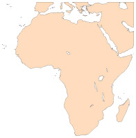 Small completely blank outline map of Africa with no border lines or labelling at all.