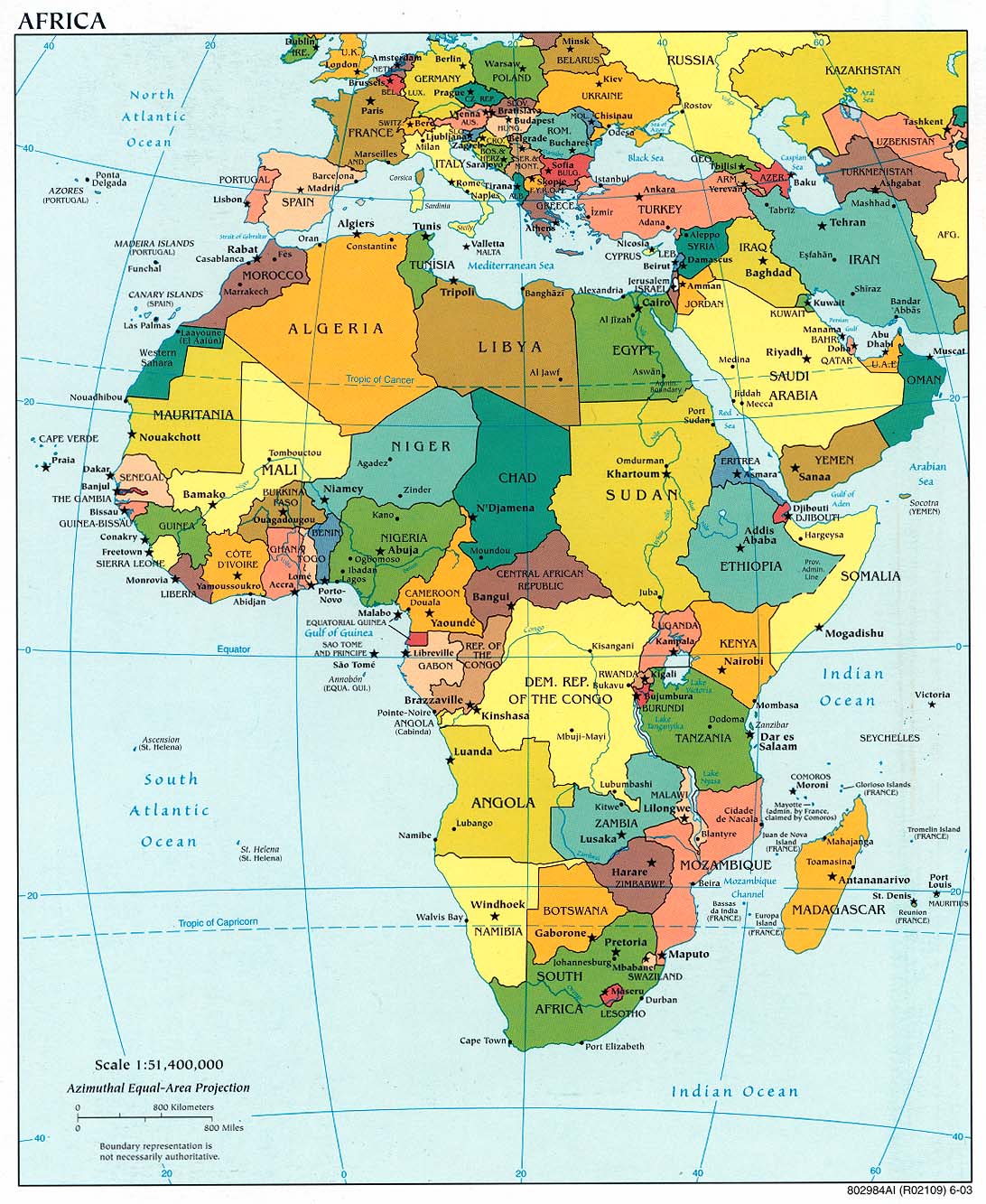 Classic atlas printable maps of the continent of Africa like this one.